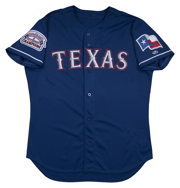 Lot Detail - 2000 Ivan Rodriguez Game Used Texas Rangers Blue Alternate  Jersey
