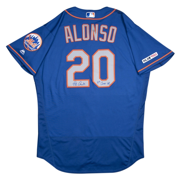 Lot Detail - 2019 Peter Alonso Game Used and Signed New York Mets Alternate  Jersey Worn on May 4th, 2019 for Home Run #10 of Record Setting Rookie  Season (MLB Authenticated)