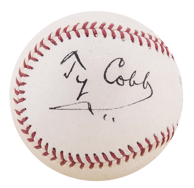 Ty Cobb Single Signed Baseball (JSA & PSA/DNA MINT 9 Auto/ 8 Overall Ball)
