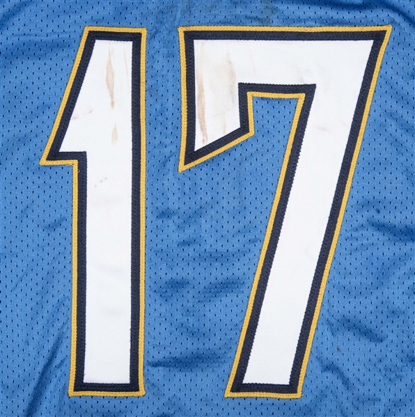 Sold at Auction: November 18, 2018 Philip Rivers game worn Los