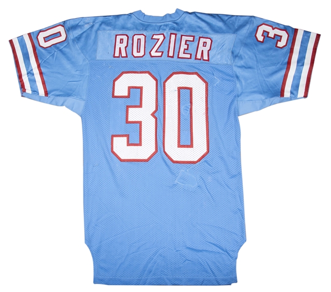 MIKE ROZIER SIGNED CUSTOM HOUSTON OILERS JERSEY COA AND PHOTO OF