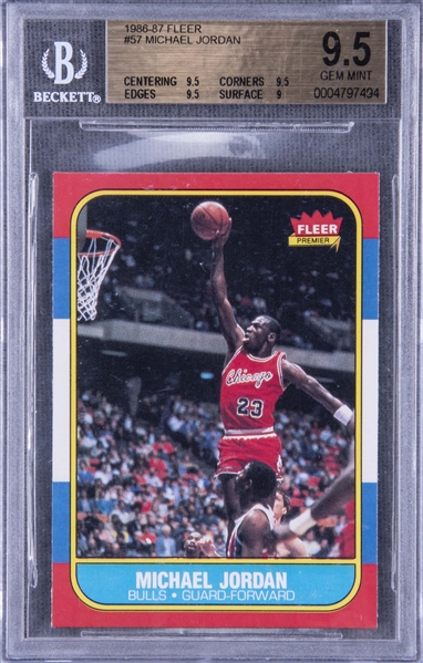 Lot Detail - 1986/87 Fleer #57 Michael Jordan Rookie Card – BGS 