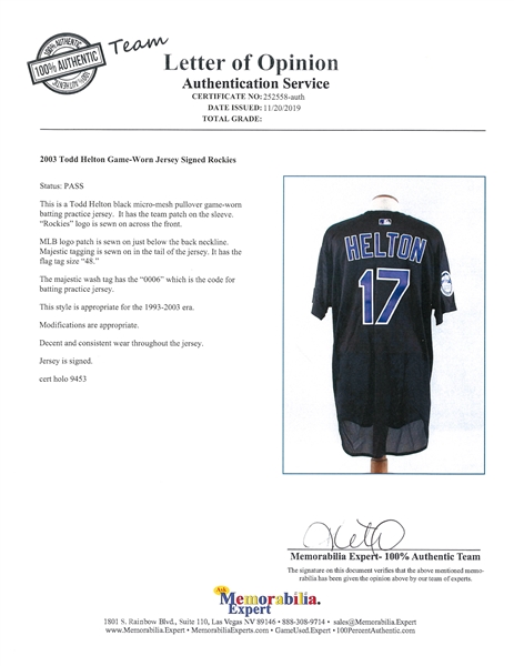 Vinny Castilla (Colorado Rockies) autographed/signed game used 1998 road  jersey