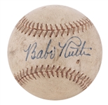Babe Ruth Single Signed Baseball (PSA/DNA NM-MT 8)