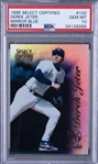 1996 Select Certified Mirror Blue #100 Derek Jeter Rookie Card – From a Limited Edition of Just 45 Examples – PSA GEM MT 10