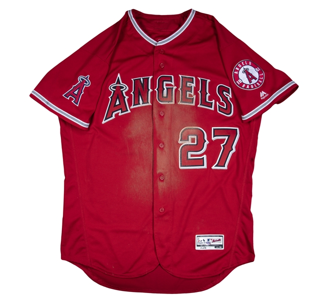 Lot Detail - 2018 Mike Trout Game Used and Signed Angels Ducks Night  Batting Practice Jersey (MLB & Anderson Authenticated)