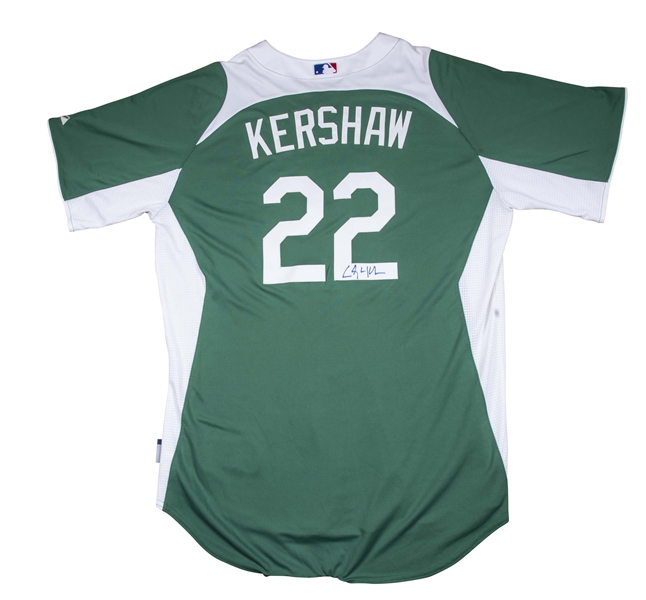 Lot Detail - 2011 Clayton Kershaw Game Used & Signed Los Angeles Dodgers St.  Patrick's Day Jersey (Team COA)
