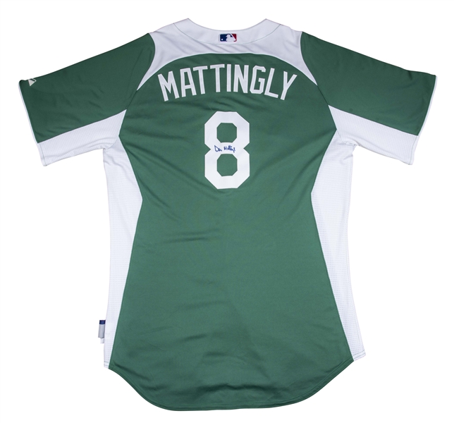 Lot Detail - 2011 Don Mattingly Game Worn & Signed Los Angeles Dodgers St. Patrick's  Day Jersey (Team COA)
