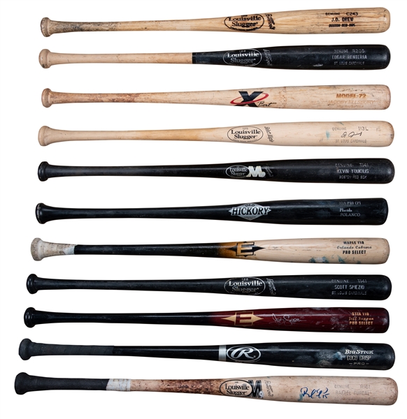 Lot Detail - Lot of (11) St. Louis Cardinals and Red Sox Players Game Used  Bats (PSA/DNA Pre-Certified)