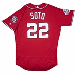 2018 Juan Soto Game Used Washington Nationals Jersey Photo Matched To 16 Games For 3 HRs (5 Total) Including 1st Career Home Run & 1st Hit (MLB Authenticated & Sports Investors Authentication)