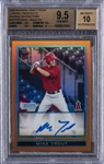 2009 Bowman Chrome Draft Prospects #BDPP89 Mike Trout (Orange Refractor) Signed Rookie Card (#20/25) – BGS GEM MINT 9.5/BGS 10