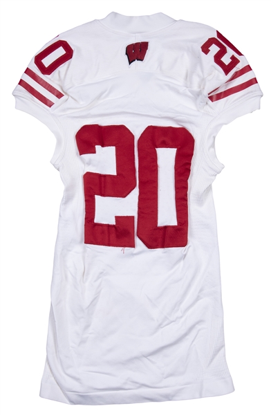 Lot Detail - 2013 James White Game Used Wisconsin Badgers Road Jersey