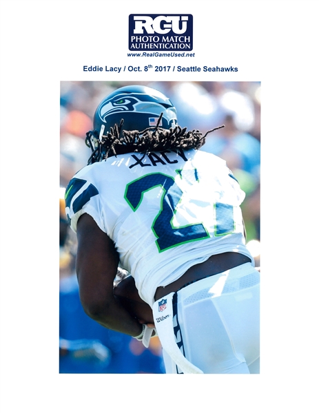 Lot Detail - 2017 Eddie Lacy Game Used Seattle Seahawks Road Jersey Photo  Matched To 10/8/17 (Seahawks Holo)