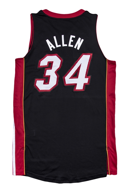 Lot Detail - 2012-13 Ray Allen Game Used Miami Heat Road Jersey from  January 27, 2013 First Game Back in Boston - NBA Champions Season (Meigray)