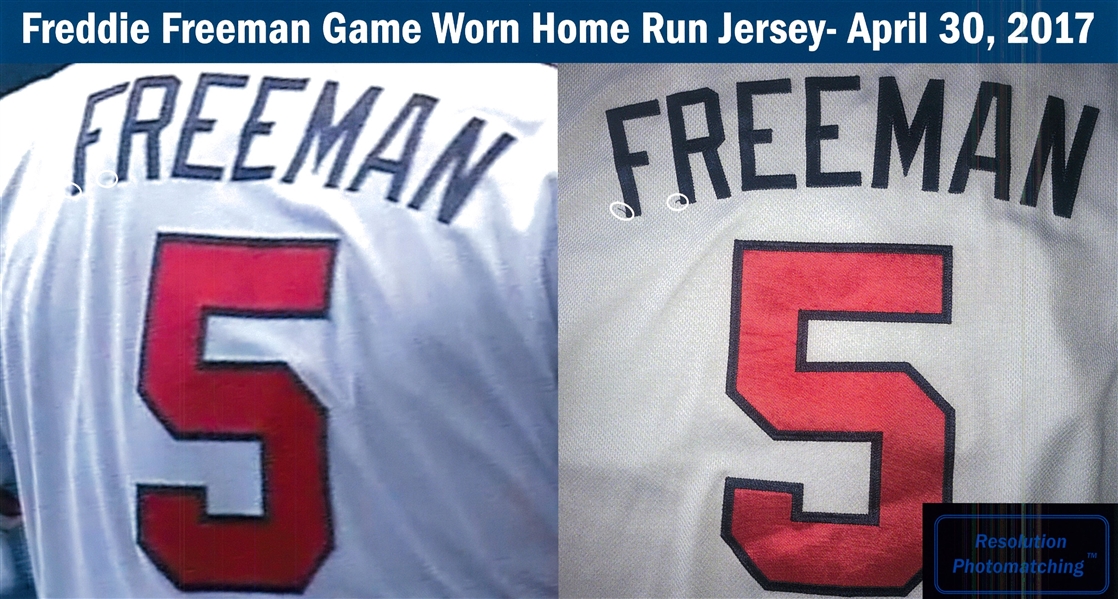 Freddie Freeman Signed Braves Game-Used Jersey Inscribed GAME
