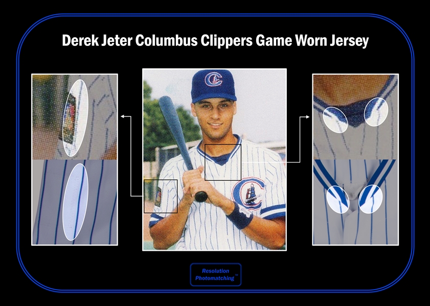 Lot Detail - 1994 Derek Jeter Game Used Columbus Clippers Home Jersey Photo  Matched To 8/1/1994 - AAA Debut & 1st AAA Hit (MEARS A9, Resolution  Photomatching & Team LOA)