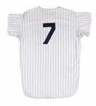 1964-65 Mickey Mantle Game Used New York Yankees Home Jersey Photo Matched To 1st Bat Day at Yankee Stadium (Sports Investors Authentication)