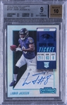 2018 Panini Contenders Super Bowl Ticket #112A Lamar Jackson Signed Rookie Card (#1/1) – BGS MINT 9/BGS 10