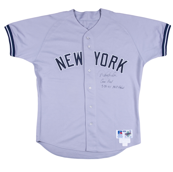 Lot Detail - 1995 Derek Jeter Major League Debut Game Used & Signed Photo  Matched New York Yankees Road Jersey - Also Worn For First MLB Hit!  (Yankees-Steiner & Sports Investors Authentication)