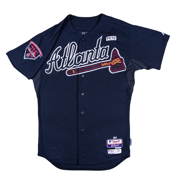 Lot Detail - 2014 Justin Upton Game Used Atlanta Braves Blue Jersey Worn on  Opening Day 3/31/14 (MLB Authenticated)