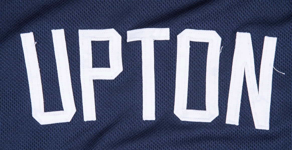 Braves Authentics: Justin Upton Game Used Jersey - 2013 NLDS