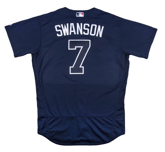 Lot Detail - 2017 Dansby Swanson Game Used Blue Atlanta Braves