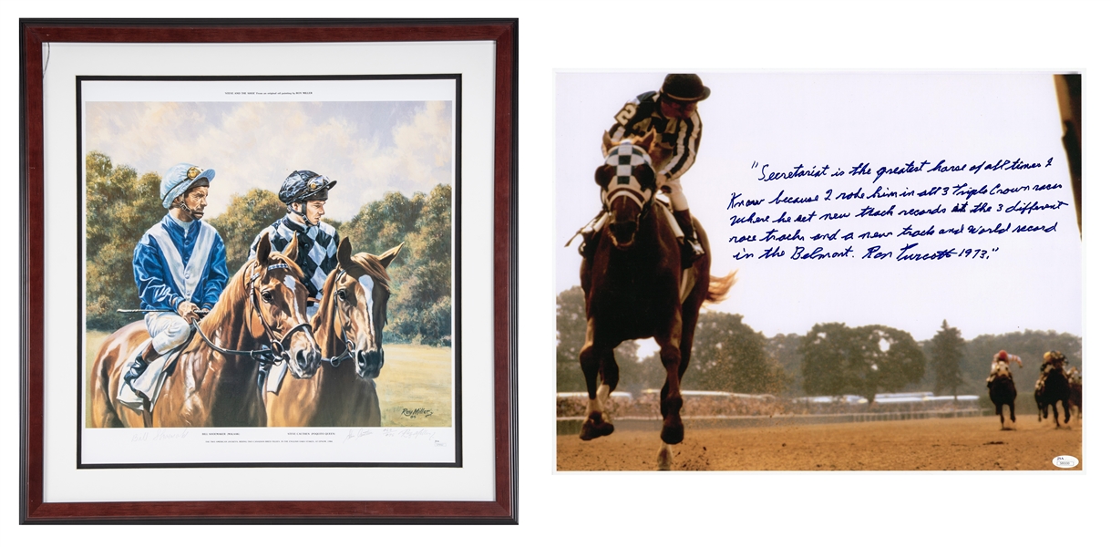Ron Turcotte Signed 16x20 1979 Belmont Stakes Horse Racing Photo JSA ITP 