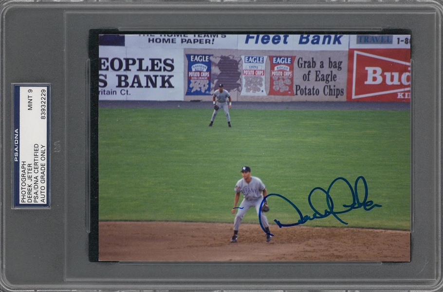 Derek Jeter Signed Minor League Baseball Early Autograph PSA Certified Auto  HOF