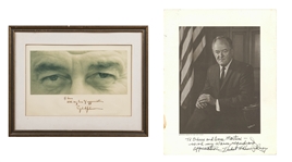 President Lyndon Baines Johnson and Vice President Hubert Humphrey Signed Photo Pair (Beckett)