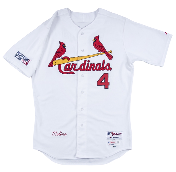 Cardinals Authentics: Yadier Molina Team-Issued Red Batting