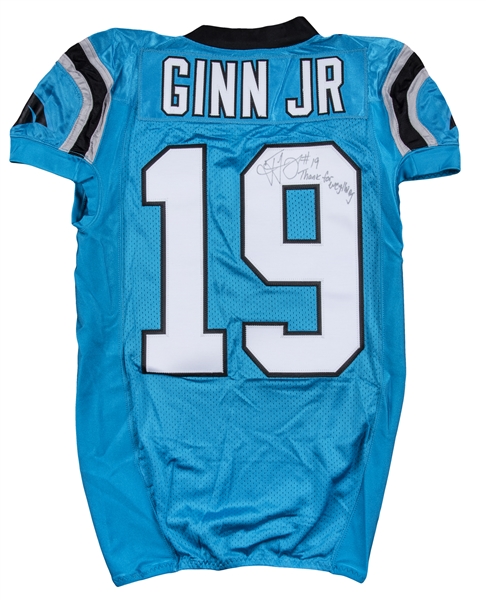 Lot Detail - 2015 Ted Ginn, Jr. Game Used & Signed Carolina Panthers Blue  Jersey (JSA)
