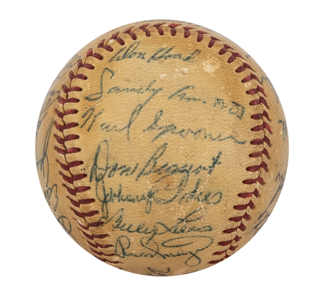 1955 Brooklyn Dodgers W.S. Champs Team Signed Baseball Jackie Robinson PSA  DNA