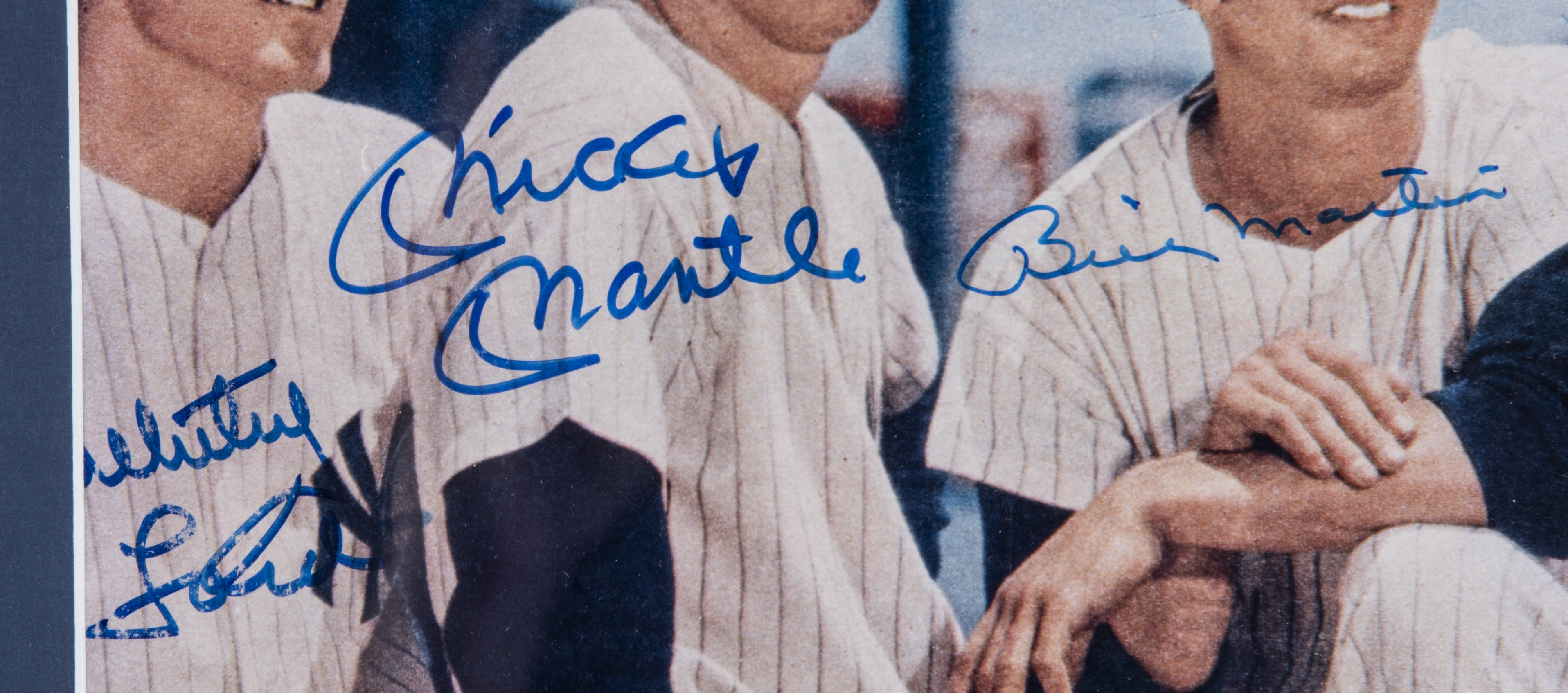 Lot Detail - Mickey Mantle, Billy Martin and Whitey Ford Triple Signed