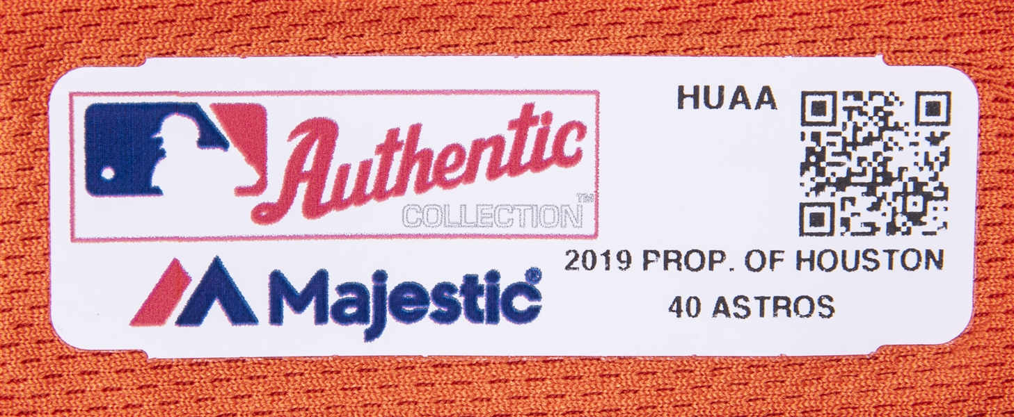 2019 Game-Used Jose Altuve Orange Alt Jersey (Size 40)
