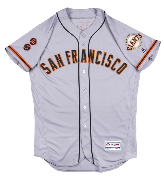 buster posey game used jersey