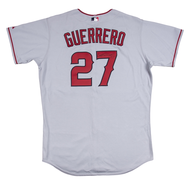 Lot Detail - 2006 Vladimir Guerrero Game Issued & Signed Los Angeles Angels  Road Jersey (Sports Investors Authentication & JSA)