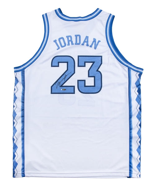Sold at Auction: Michael Jordan Signed North Carolina Jersey UDA COA