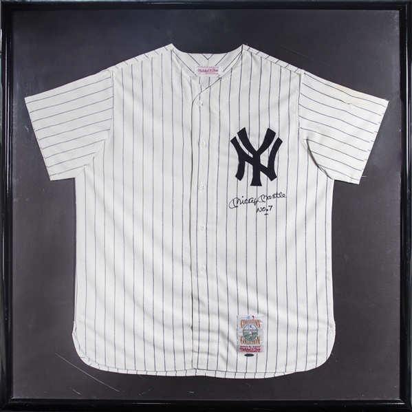 Lot Detail - Mickey Mantle Signed and Framed New York Yankees Jersey (UDA)