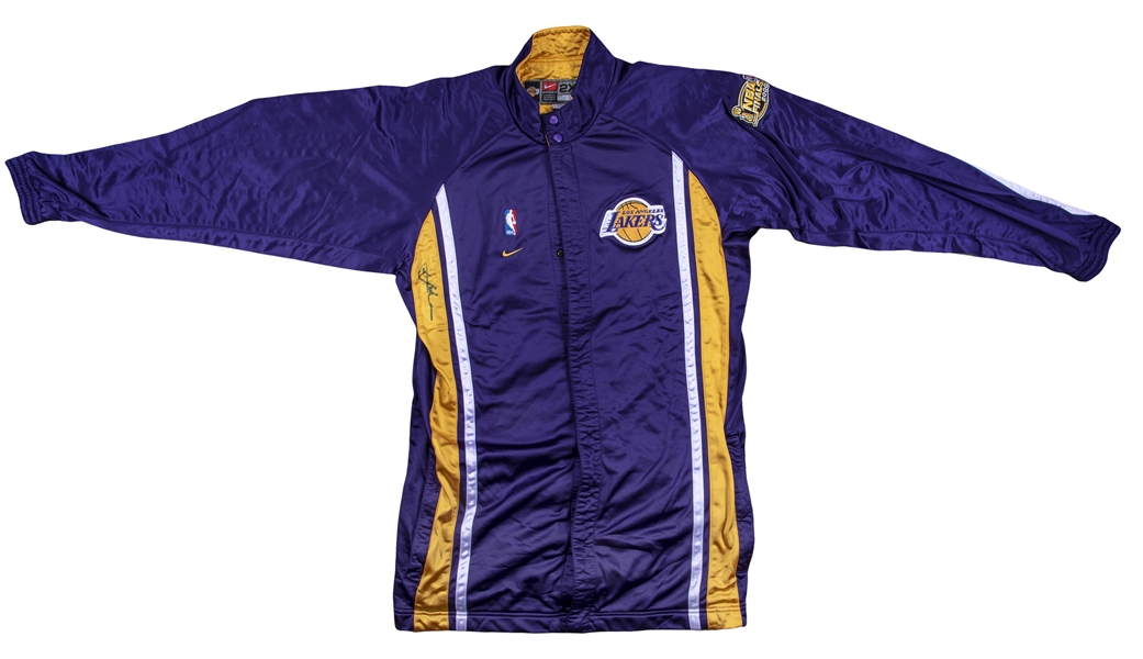 Lot Detail - 2001 Kobe Bryant Game Used and Signed NBA Finals Los Angeles  Lakers Warm Up Jacket (Lakers LOA)