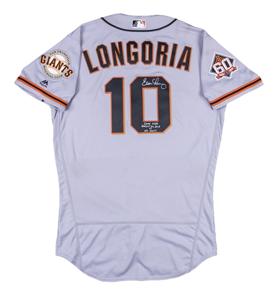 Lot Detail - Evan Longoria Signed & Game-Worn Home Jersey -- From