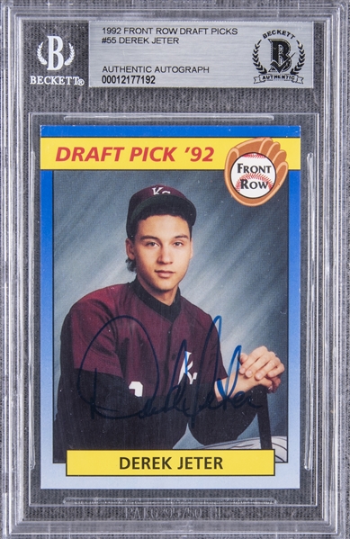 Lot Detail - 1992 Front Row Draft Picks #55 Derek Jeter Signed Rookie Card  - BGS Authenticated
