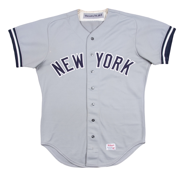 Lot Detail - 1973 Thurman Munson Game Used New York Yankees Road Jersey  (Sports Investors Authentication & Gene Stick Michael Family Provenance)
