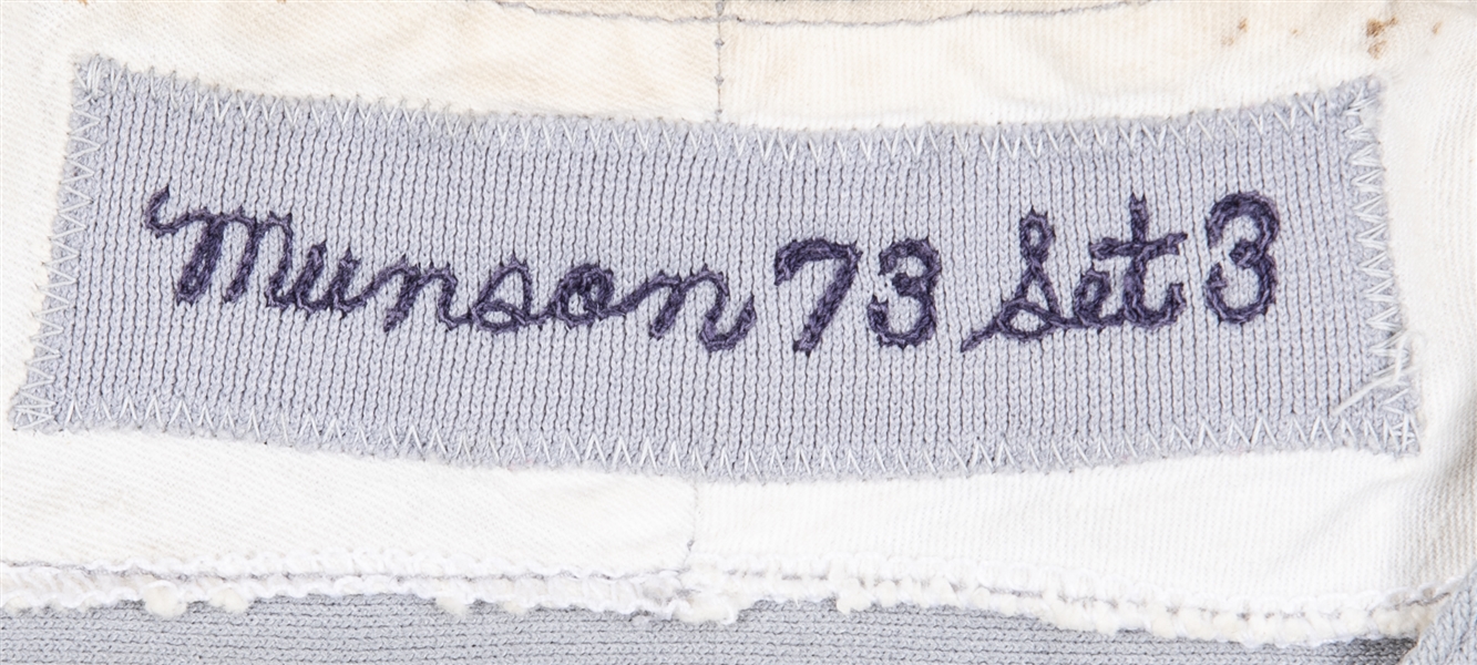 Throwback 1973 Thurman Munson #15 New York Baseball Jerseys All Stitched  Gray