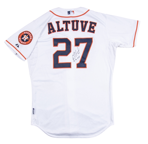 Jose Altuve Autographed 17 AL MVP White Authentic Astros Jersey