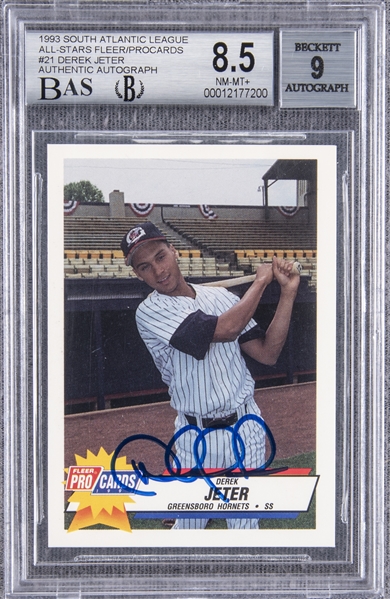 1993 Derek Jeter Signed Card. Baseball Cards Autographs, Lot #43075