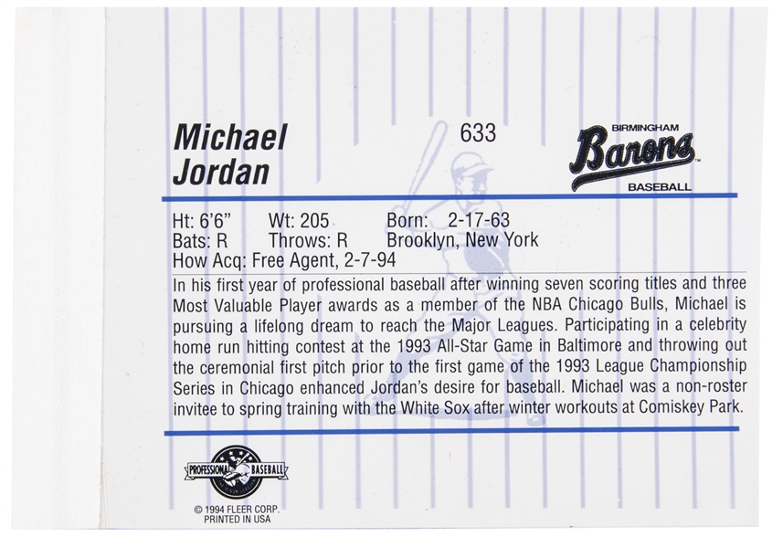 Lot Detail - 1994 Fleer Procards #633 Michael Jordan PSA 10 GEM MINT