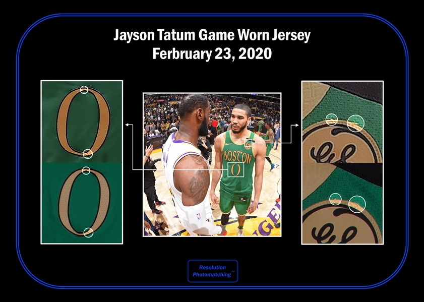 Jayson Tatum Boston Celtics Game-Used #0 White Jersey vs. Golden