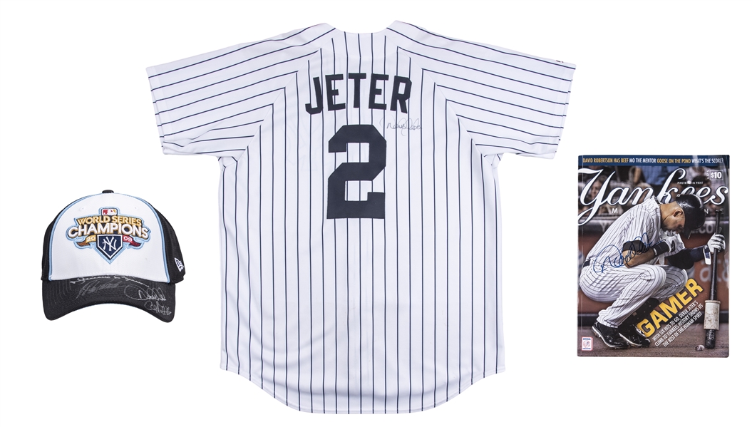 Lot Detail - Lot of (3) Derek Jeter Signed Items Including New