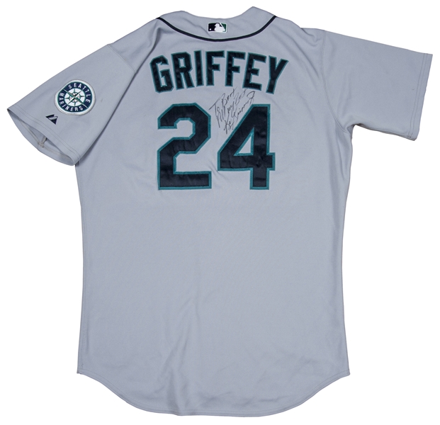 Ken Griffey Jr. White Seattle Mariners Autographed Mitchell & Ness  Throwback Authentic Jersey