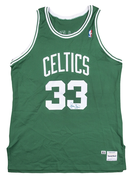 Boston Celtics Larry Bird 1989/90 MacGregor Sand-Knit Jersey - The